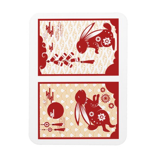Neujahr des Kaninchens 2023 Magnet (Vertikal)
