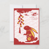 Neujahr des Kaninchens 2023 Zodiac-Tierkarte Dankeskarte (Vorderseite)