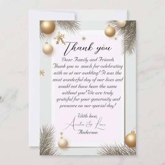 Neujahr Design Gold Elegant Baby Shower Dankeskarte (Vorderseite)