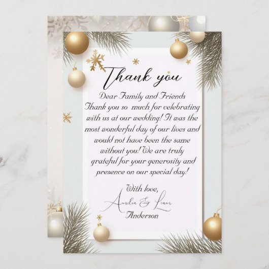 Neujahr Design Gold Elegant Baby Shower Dankeskarte (Vorne/Hinten)