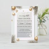 Neujahr Design Gold Elegant Baby Shower Einladung (Stehend Vorderseite)
