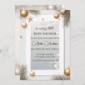 Neujahr Design Gold Elegant Baby Shower Einladung (Vorne/Hinten)