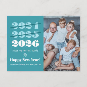 Neujahr Die Sonne 3. Mal ein Charm Modernes Aquama Feiertagspostkarte