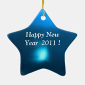 NEUJAHR EINES ZYBORG Blue Saphiire Star Keramikornament (Hinten)