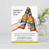 Neujahr Einladung Beer Merry (Stehend Vorderseite)