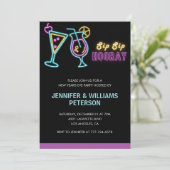 Neujahr Einladung Cocktail Neon Glow (Stehend Vorderseite)