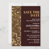 Neujahr - Einladung Save the Date Gold (Vorderseite)
