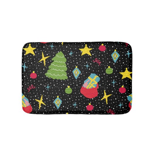 Neujahr feierlich: farbenfroh, nahtlos. badematte (Vorderseite)