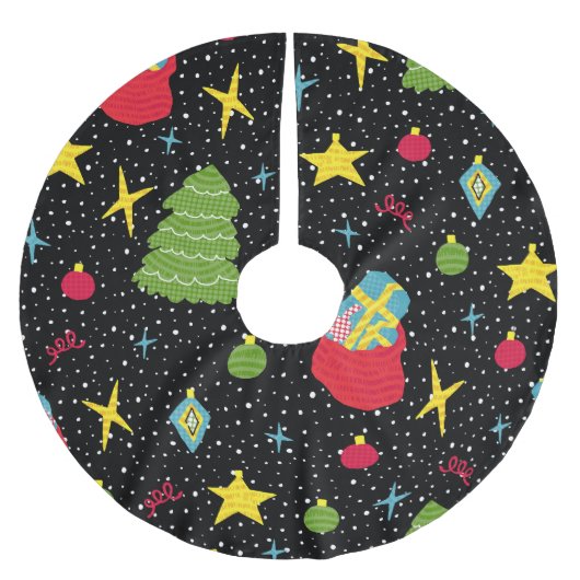 Neujahr feierlich: farbenfroh, nahtlos. polyester weihnachtsbaumdecke (Vorderseite)