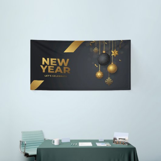 Neujahr feiern wir banner (Messeveranstaltung)