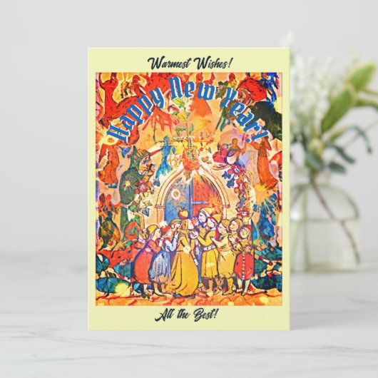 Neujahr Feiertagskarte (Stehend Vorderseite)