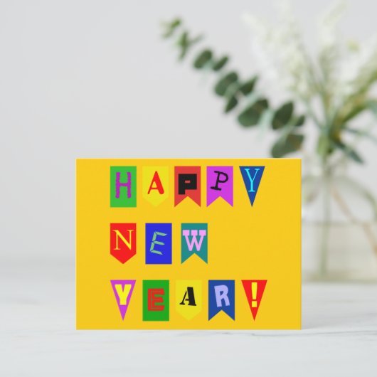 Neujahr Feiertagspostkarte (Stehend Vorderseite)