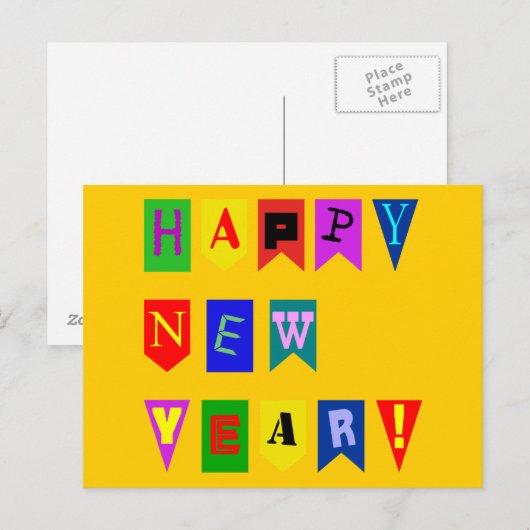 Neujahr Feiertagspostkarte (Vorne/Hinten)