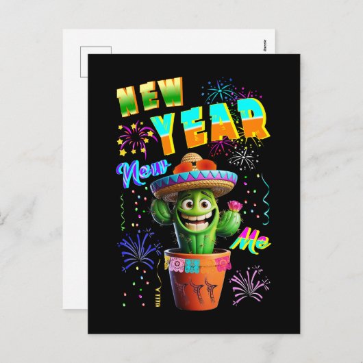 Neujahr Feiertagspostkarte (Vorne/Hinten)