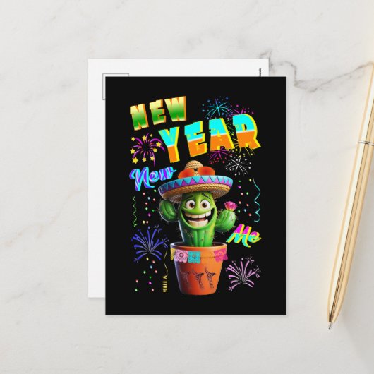 Neujahr Feiertagspostkarte (Vorderseite/Rückseite Beispiel)