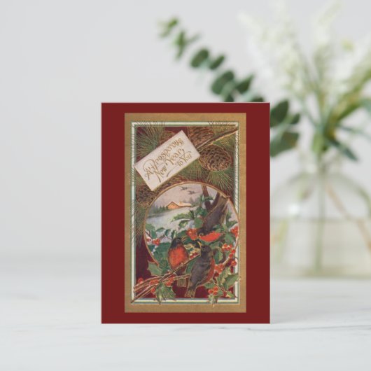 Neujahr Feiertagspostkarte (Stehend Vorderseite)