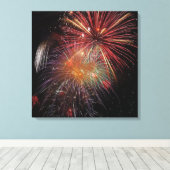 Neujahr Feuerwerkskunst Glitzern Canvas Print Leinwanddruck (Insitu (Holzboden))