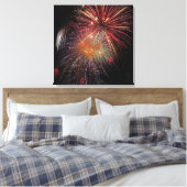 Neujahr Feuerwerkskunst Glitzern Canvas Print Leinwanddruck (Insitu (Schlafzimmer))