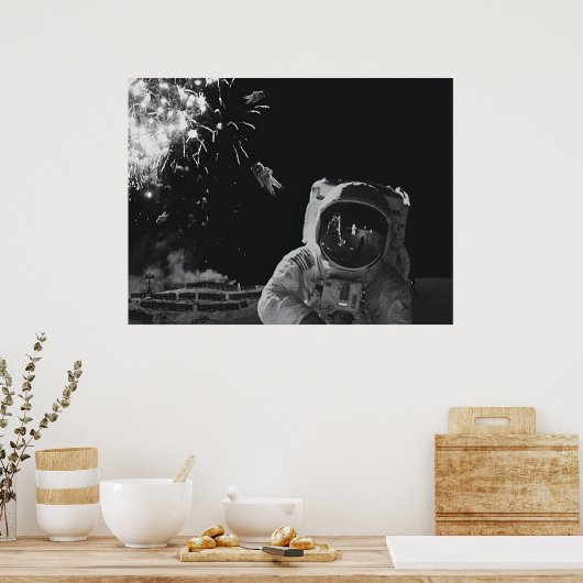 Neujahr Fireworks Postcard Poster (Küche)