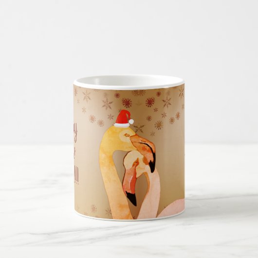 Neujahr, Flamingo-Vogelwelt-Tasse Kaffeetasse (Mittel)