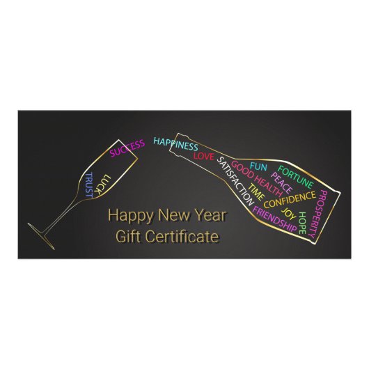 Neujahr Flasche Glas Farbe Motivation Geschenkkart Werbekarte (Vorne)