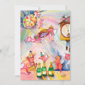 Neujahr Fliegen Schweine Einladung (Vorderseite)