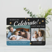 Neujahr Foto Baby Boy Geburtsankündigung Feiertagskarte (Stehend Vorderseite)