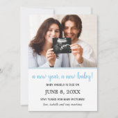 Neujahr Foto Baby Boy Schwangerschaft Ankündigung (Vorderseite)