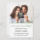 Neujahr Foto Baby Pregnancy Ankündigung (Vorderseite)