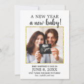 Neujahr Foto Baby Pregnancy Ankündigung (Vorderseite)