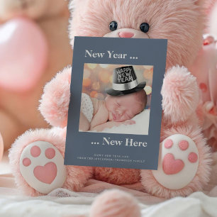 Neujahr Foto Blue Birth Ankündigung