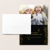 Neujahr Foto Gold Script Snowflakes Real Folienkarte (Anzeige)