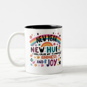 Neujahr - Freude und Freundlichkeit Zweifarbige Tasse