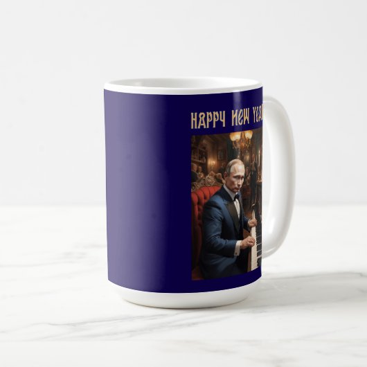 Neujahr Funny Wladimir Putin Russisch Kaffeetasse (VorderseiteRechts)