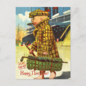 Neujahr gerade angekommen postkarte (Vorderseite)