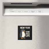 Neujahr Gleiches Baka Leben Pinguin-Witz  Magnet (In Situ (Geschirrspüler))