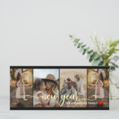 Neujahr | Gold schwarz | 4 Fotokarte (Stehend Vorderseite)