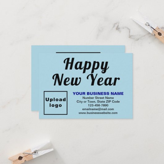 Neujahr - Gruß für kleine, helle Flat Karte (Vorderseite/Rückseite Beispiel)