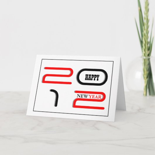 Neujahr Gruß modern Feiertagskarte (Vorderseite)