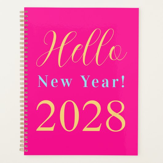 Neujahr heiß rosa Stilvoll Planer (Vorderseite)