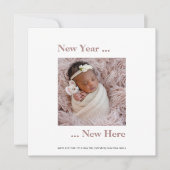 Neujahr hier Foto 2024 Rosa Geburtserklärung (Vorderseite)