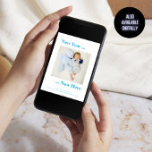 Neujahr hier Foto Baby Boy Ankündigung Blue