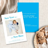 Neujahr hier Foto Baby Boy Ankündigung Blue