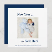 Neujahr hier Foto Baby Boy Birth Navy Blue (Vorne/Hinten)