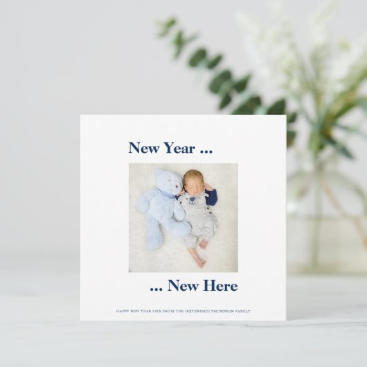 Neujahr hier Foto Baby Boy Birth Navy Blue (Stehend Vorderseite)