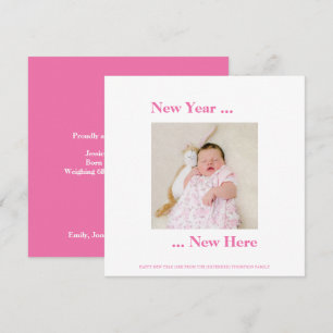 Neujahr hier Foto Baby Girl Birth Pink