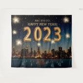 Neujahr | Hintergrund des Fotos der Feuerwerkskörp Wandteppich (Vorderseite (Horizontal))