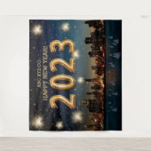 Neujahr | Hintergrund des Fotos der Feuerwerkskörp Wandteppich (Vorderseite)