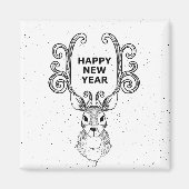 Neujahr Hirschweihnachtsfeiertag Magnet (Vorne)