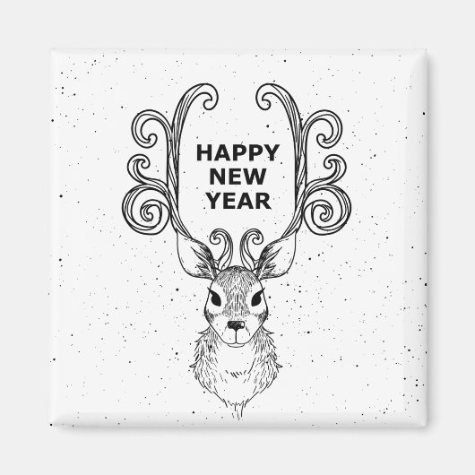 Neujahr Hirschweihnachtsfeiertag Magnet (Vorne)